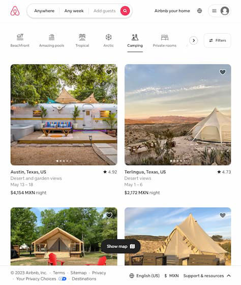 The Airbnb Web site