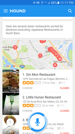 Hound handling exceptions in a restaurant search