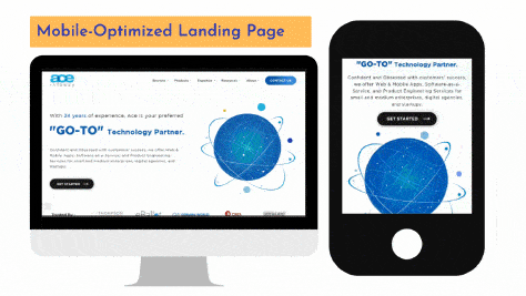 A mobile-optimized landing page