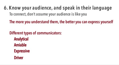Knowing your audience and speaking their language
