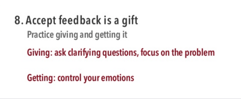Accepting feedback as a gift