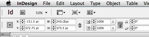 Dividing the width of the Width field in half