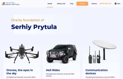 Serhiy Prytula Charity Foundation's original Web site