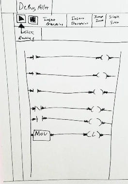A whiteboard sketch of a proposed user interface